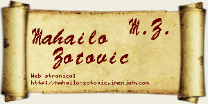 Mahailo Zotović vizit kartica